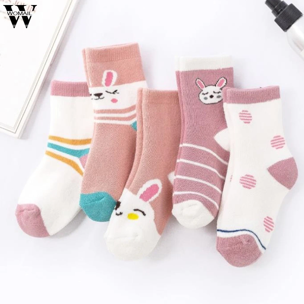 Womail/женские удобные теплые хлопковые носки высокого качества для детей 1-10 лет, 5 пар Детские носки для девочек хлопковые носки в стиле пэчворк