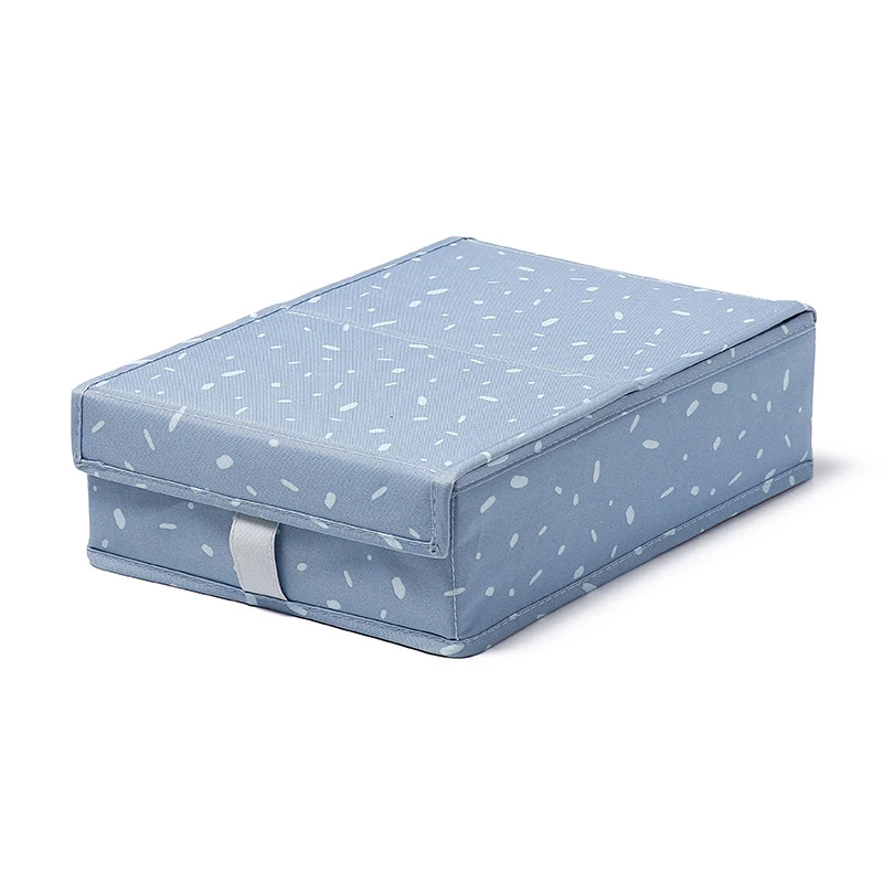 Blue ELEG-Grids Dividers Storage Boxes With Cloth Cover Closet Organizer For Bra Underwear Socks Drawer Storage Box - Цвет: Blue