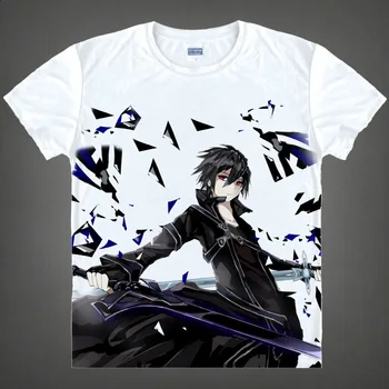 

Anime Sword Art Online T Shirt Harajuku Summer Short Sleeve Tee Top for Men Women Kids Clothes White 3d Print SAO Kirito Tshirt
