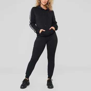 

Women's Sports Suit Two-Piece set autumn fashion new pullover tops long pants pocket Fleece pocket Fashion Casual set clothes