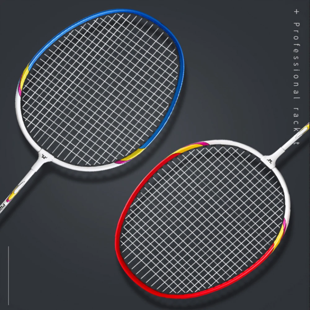 2 Players Badminton Racquet Replacement Set One Size Blue and Red