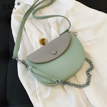 

[BXX] Mini PU Leather Crossbody Saddle Bags For Women 2020 Spring Elegant Shoulder Handbags Female Travel Totes and Purses HM281