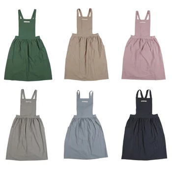 

Korean Style Pleated Apron Light Blue Home Garden Household Merchandises Household Cleaning Tools Aprons New