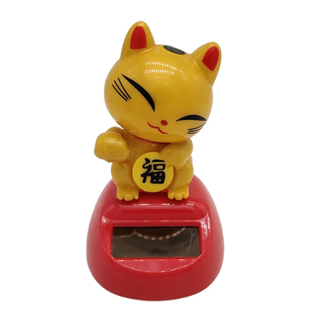 Dancing Lucky Cat Figure Model - Solar Power Model Doll Figurine Statue Kid Educational Science Toy Gift Home Decor 1