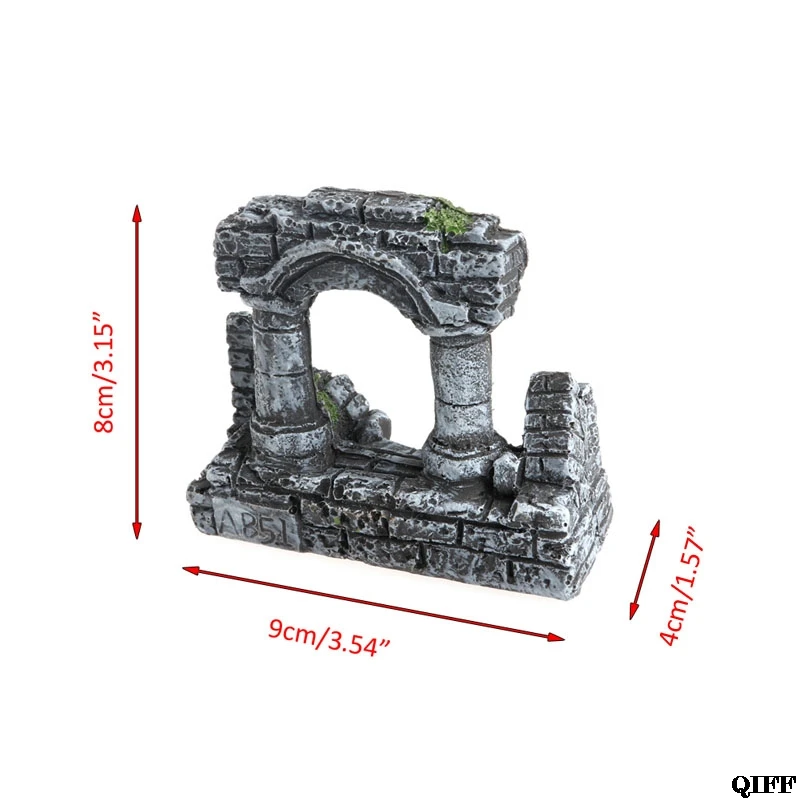 Украшение для аквариума из смолы, Римский квадратный камень, столбы для аквариума, ландшафтное украшение для аквариума, украшение для аквариума, украшение для пейзажа