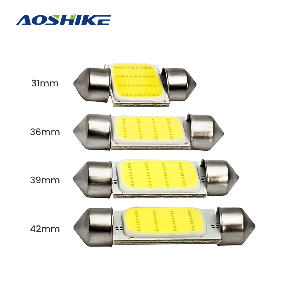AOSHIKE 1 шт. C5W светодиодный 12SMD гирлянда из початков 31 мм 36 39 41 12 в белые лампы для