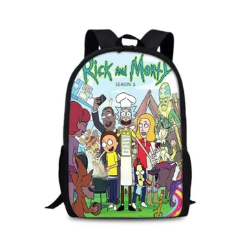 

New Cartoon Children School Bag Backpacks for Boy&Girls Daypacks Funny Rick and Morty 3D Printed Mochila Cartoon Bookbag