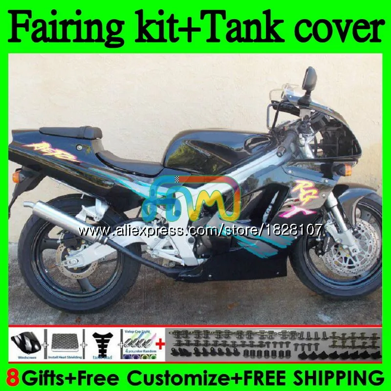 Комплект+ майка для SUZUKI RGV-250 RGV250 SAPC VJ22 103BS. 185 VJ21 RGV 250 92 93 94 95 96 Blacl серебро 1992 1993 1994 1995 1996 обтекатель