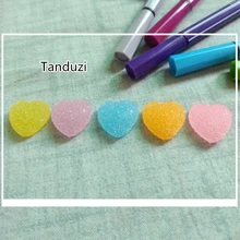 Tanduzi 100 шт Kawaii Decoden Конфета из смолы имитация еды в форме сердца конфеты украшение дома галстук-бабочка ручной работы DIY