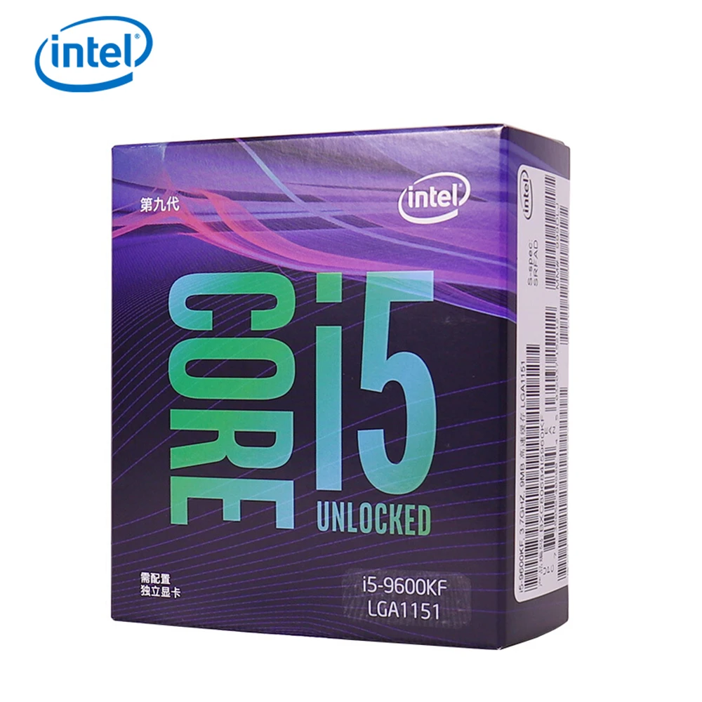Процессор Intel Core i5-9600KF для настольных ПК 6 ядер до 4,6 ГГц Turbo разблокирован без процессора Графика LGA1151 серии 300 95 Вт