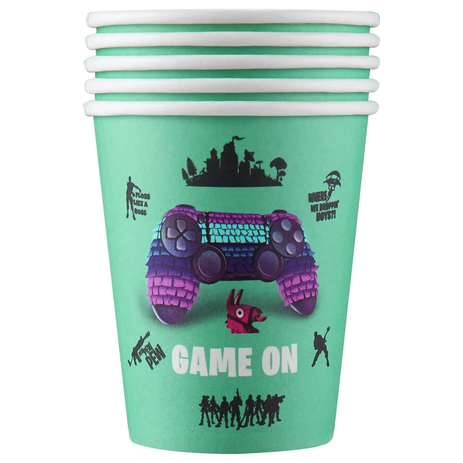 

Game theme birthday party set game paper cup paper tray tablecloth flag game console handle