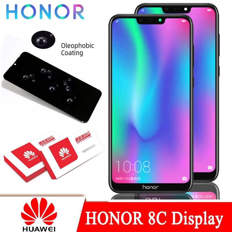 ЖК-дисплей и рамка 100% ''для Huawei Honor 8C 6 26 Оригинальный дисплей с сенсорным
