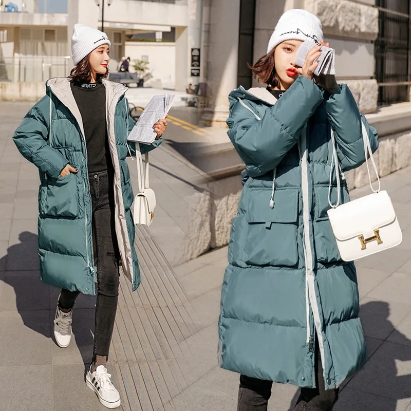 

Cotton-padded Clothes Women's Mid-length 2018 Winter New Style Loose-Fit Slimming Warm down Jacket Cotton-padded Clothes Long Co