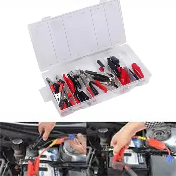 

28Pcs/Box Alligator Clip Current Clip Small Clip Alligator Clip Assortment Set Test Lead Electrical Battery Clamp Connector