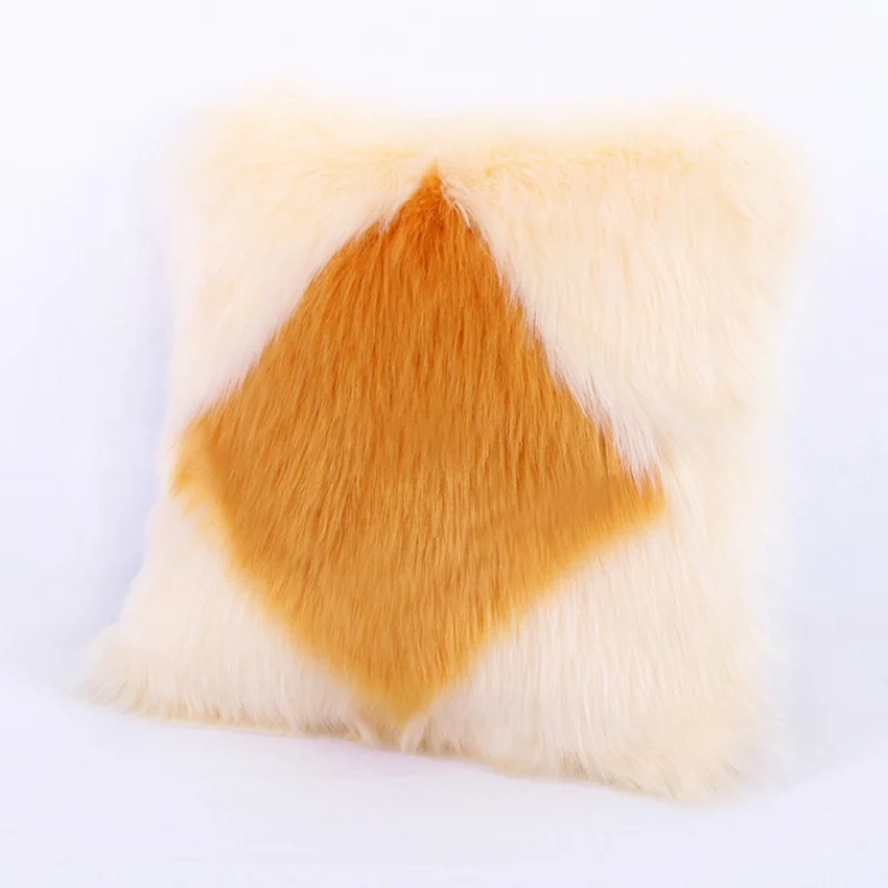 8 Colors Soft Plush Patchwork Color Design Pillowcase Home Decoration Pillow Cover Car Sofa Pillow Cushion Covers 40x40cm