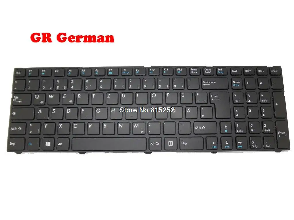 

Laptop Keyboard For Medion AKOYA P7631T MD98585 MD98586 MD98587 MD98588 MD98589 Black With Frame FR France/GR German