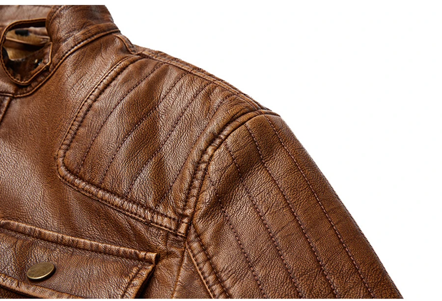 Горячая Распродажа Мужская зимняя ветровка мотоциклетная байкерская куртка из искусственной кожи плюс размер 5XL модная верхняя одежда оптом