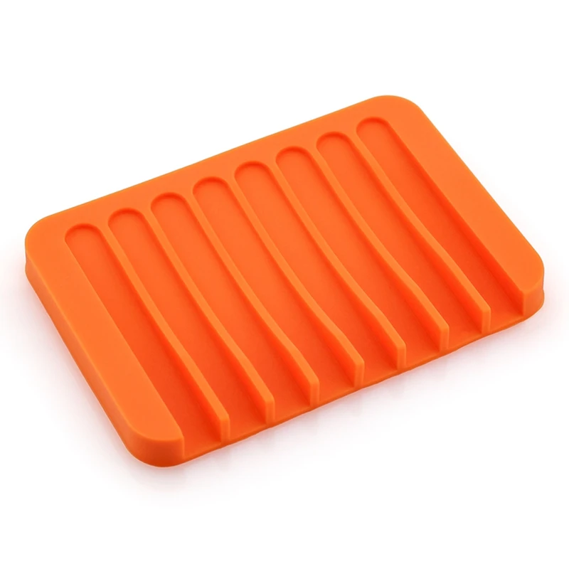 orange Модная силиконовая Гибкая мыльница для мыла, мыльница для мыла - Цвет: orange