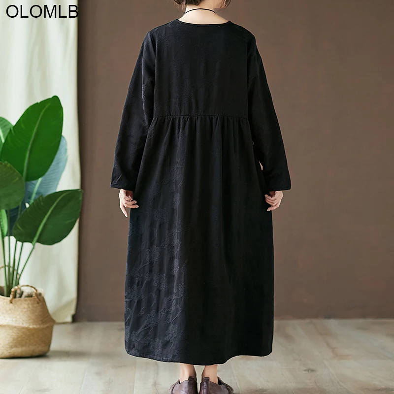 Женское платье большого размера с длинным рукавом винтажное элегантное