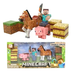 Figurine Steve Horse Pig, jouet pour enfants, jouet miniature, décoration, cadeau de noël 