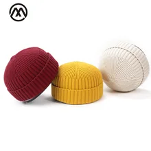 Мужской/женский зимний теплый вязаный однотонная шляпа Дыня теплая зимняя шапка головной убор шапочка для отдыха на открытом воздухе хлопковая шапка для взрослых Лыжный Спорт маска шапка