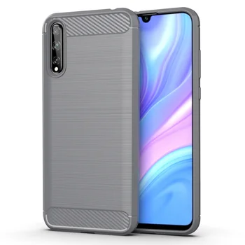 

50pcs/lot For Huawei Honor V30 Pro Carbon Fiber Brushed Shockproof Luxury Flexible TPU Gel Case For Huawei Enjoy 10S 10 Plus