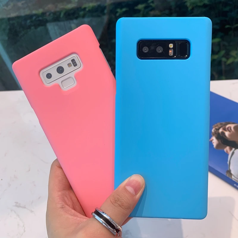 Чехол для Samsung Galaxy S8 S9 S10 S10e S7 Edge Note 8 9 J4 J6 A8 A6 плюс J8 2018 Цвет твердый матовый пластик