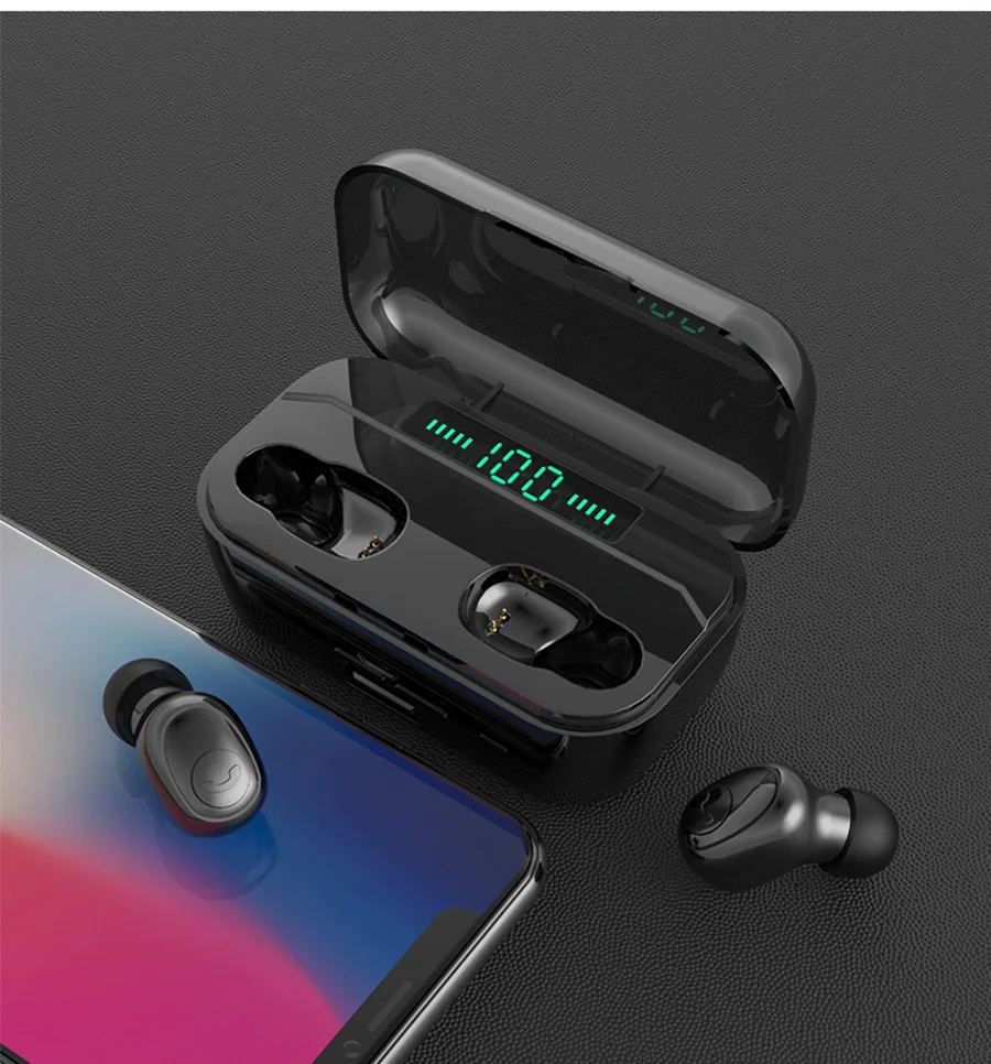 TWS G6S мини беспроводные Bluetooth наушники гарнитуры 3500 мАч IPX7 водонепроницаемый микрофон спортивные наушники для IOS/Android samsung всех телефонов