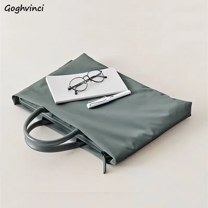 

Top-Handle Bags Men Briefcases Nylon Laptop Bag Office Business Trip Portable Pouch Mens Handbag Multi-pockets 13.3 14 15.6 Inch