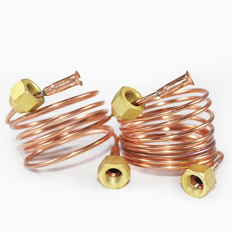 

high quality Air conditioning copper pipe with1/4 inch copper fitting outsize diameter 2.8mm Refrigeration pipe freezer tube