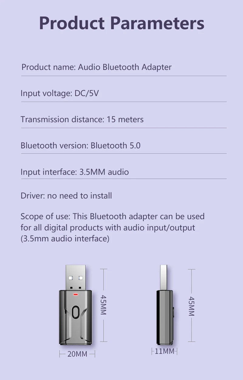 2 в 1 беспроводной Bluetooth 5 0 приемник USB адаптер 3 мм аудио приемник/передатчик для ТВ
