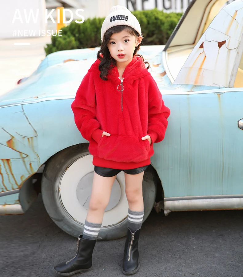 New Winter Fashion Girls Hoodies Cotton Warm Kids Sweatshirts With Zipper Long Sleeve Children Hooded Tops Coat For Girl Clothes (1)