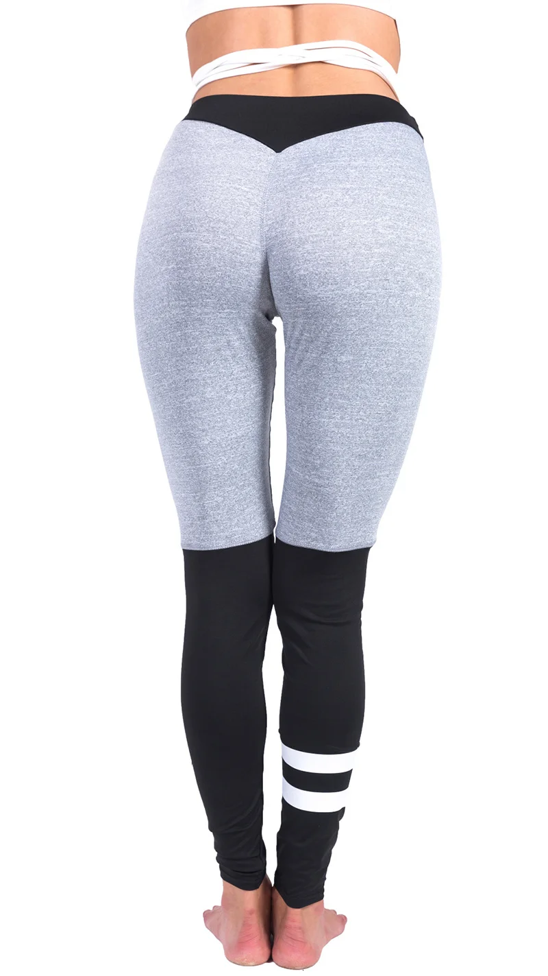 Women Yoga Pants Splicing Yoga Capris  for Running Sport Quick-drying Fitness Tights Woman Leggings Ankle-Legth Trousers (19)