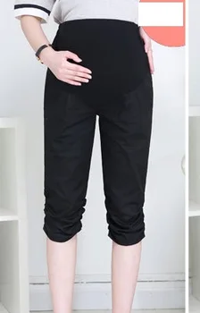 

Fashion maternity pants summer dress plus fertilizer seven points stomach lift pants folds pants cotton maternity