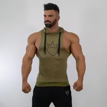 Triceps Летний фитнес-тренировочный жилет без рукавов, Мужской приталенный жилет с капюшоном, спортивный жилет для бега на открытом воздухе