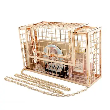 

metallic hollow out clutches evening bag luxury handbags women bags designer shoulder crossbody bags wedding party chain purse