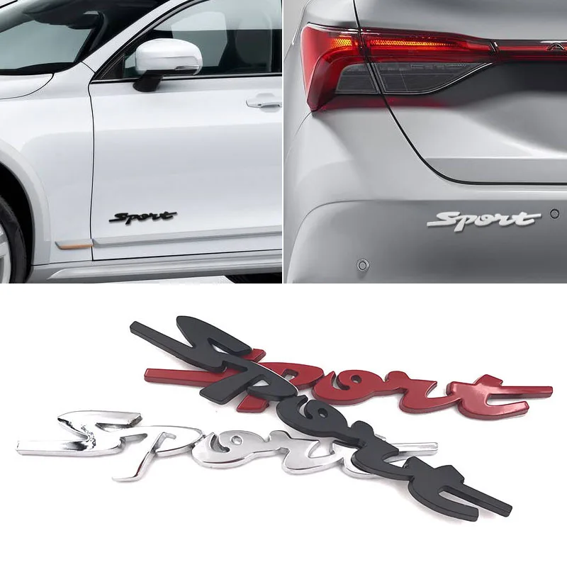 

1pcs 3D Auto Metal SPORT Premium Car Side Fender Rear Trunk Emblem Badge Decal Car Sticker 3D For BWM Audi Toyota Honda Nissan