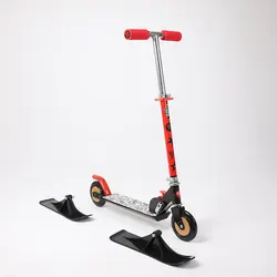 Original Snow Sled Ski Scooter for All Ages , Compact Winter Snow Kick & Ski Skooter