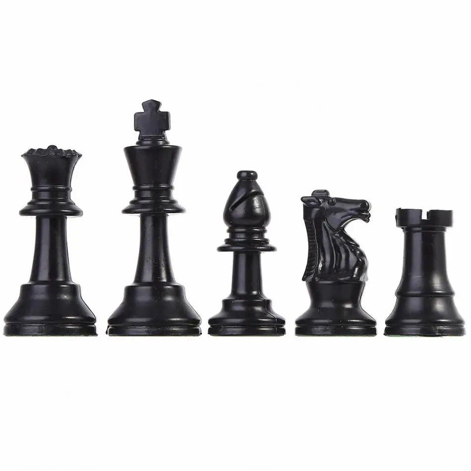 64/77mm Plastic 32 Medieval Chess Black&White Complete World Chess Set International Word Game Entertainment Checkers