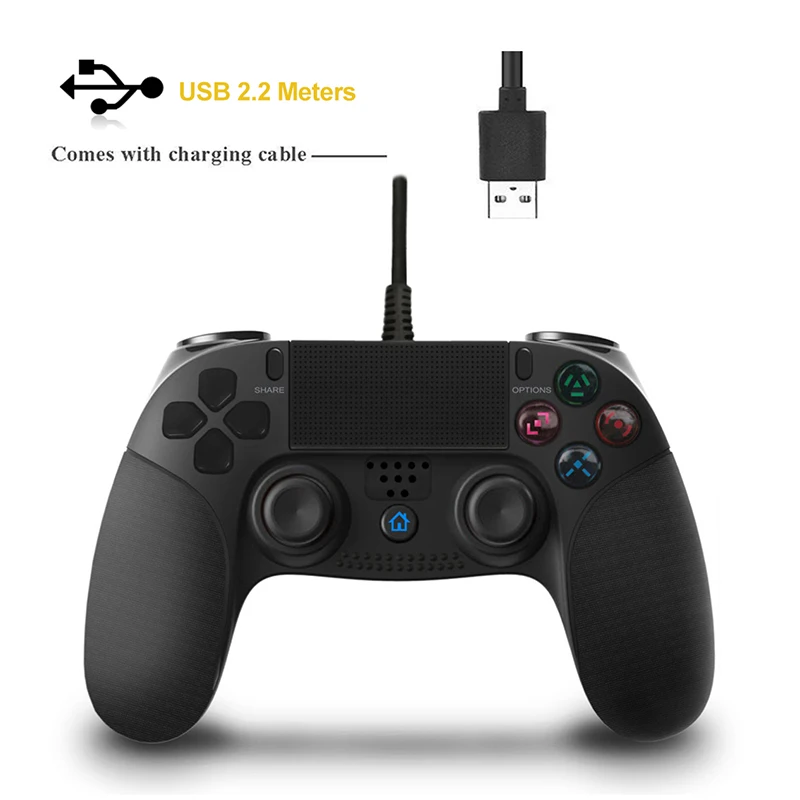 MiGueR PS4 игровой контроллер USB проводной геймпад несколько джойстиков вибрационная ручка 2,2 м кабельный геймпад для iPhone iPad PC PS4/PS3