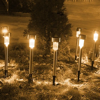 

Waterproof LED Solar Lawn Lamp Bollard Light Stick Automatically Garden Yard Street Decor Recharging Fence Landscape