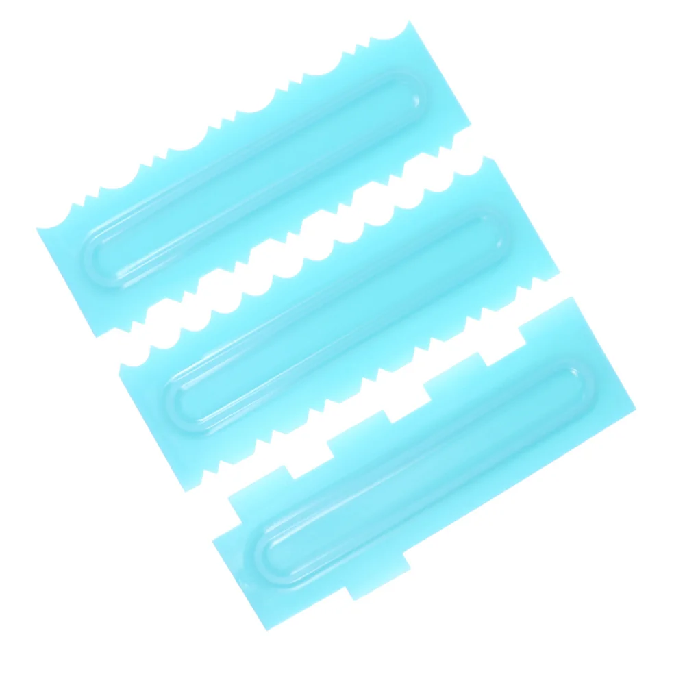 3 Pcs Double Edges Cake Smoother Scraper Icing Comb Pastry Butter Cream Spatulas Plastic Mousse Cream Edge Polisher for Bakery K