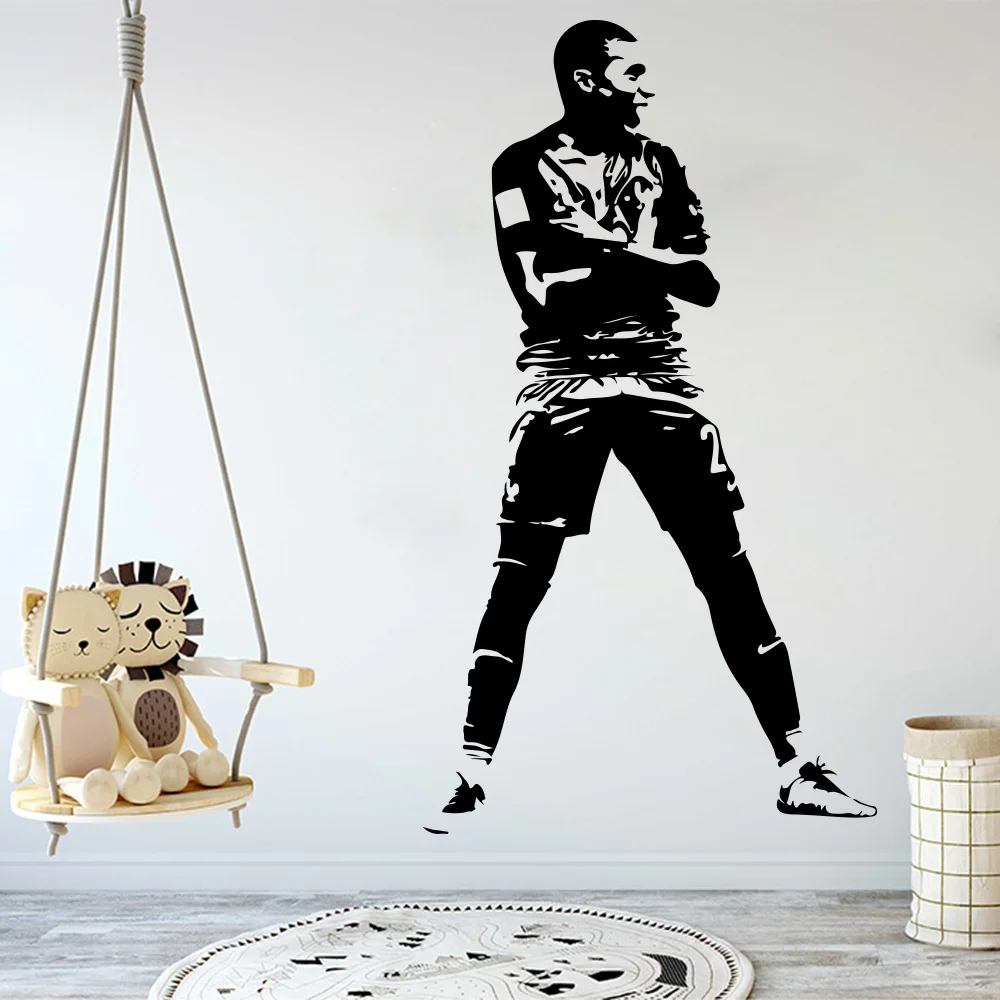 Kylian Mbapp рисунок-Наклейка на стену Франция футболист наклейка для комнаты мальчика футбол спорт атлет спальня с настенными наклейками виниловая наклейка J220