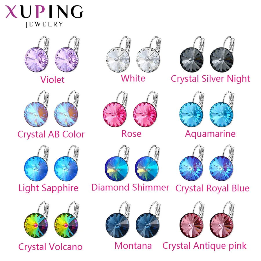 Xuping простой дизайн обручи серьги Модные Кристаллы от Swarovski Специальный стиль для девочек ювелирные изделия подарок S143/S142.2-97326/206