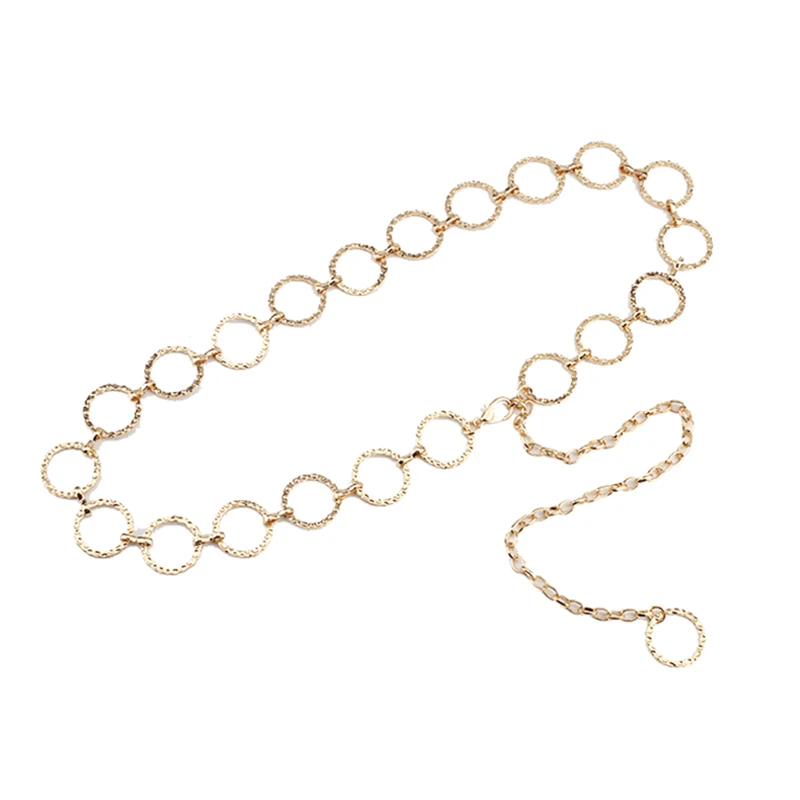 1Pcs Retro Women's waist chain Gold Silver Metal Lady Simple Belts Women Belt Dress Accessories Belly Waist Chain Body Jewelry gold belt for dress Belts