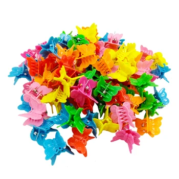 

100PCS Mini Butterfly Hair Clips Claw Barrettes Mixed Color Clamps Jaw Hairpin Headdress Hair Styling Tool For Women And Girls