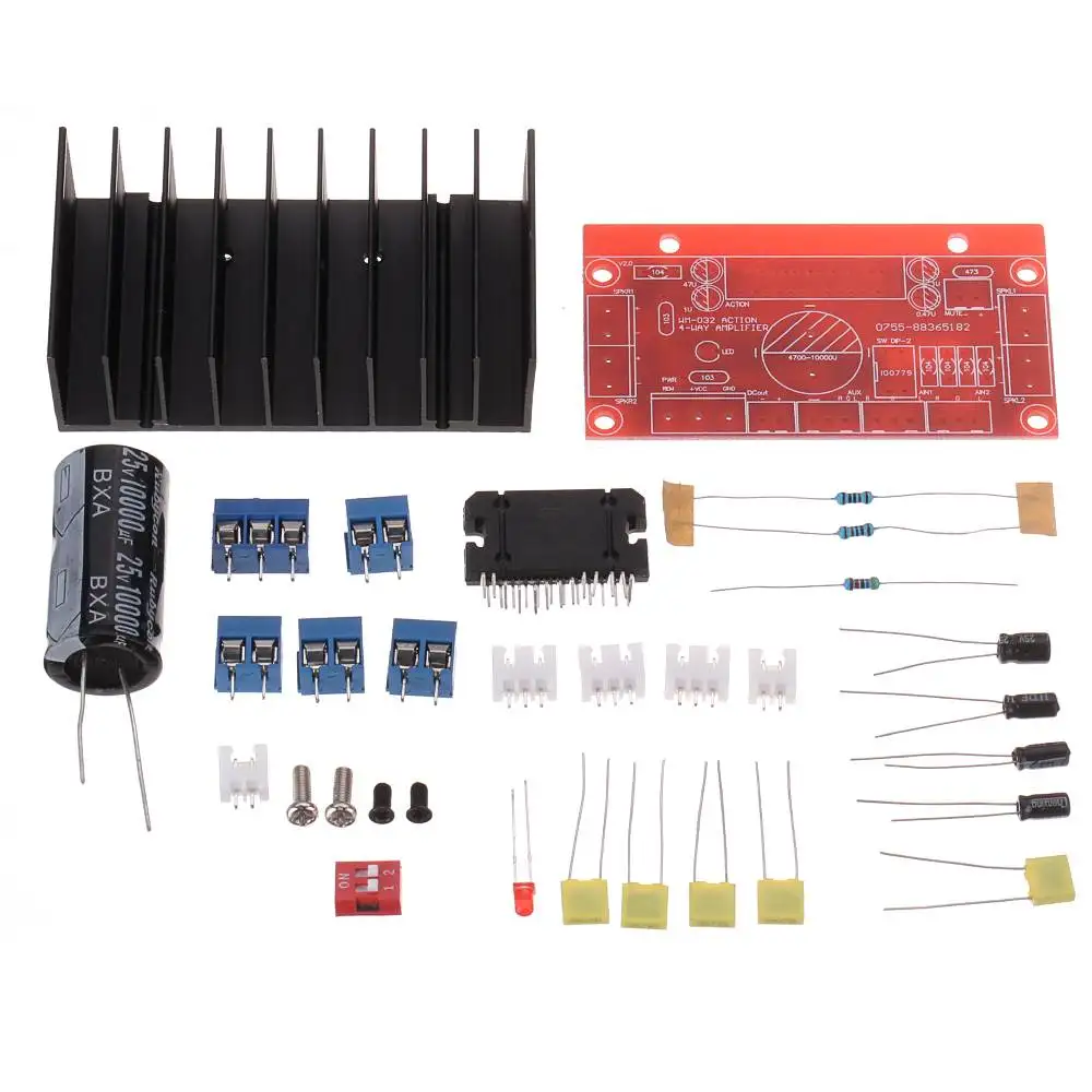 HIFI TDA7388 4 Channels Home Amplifier Board DIY Kit 4X41W Support