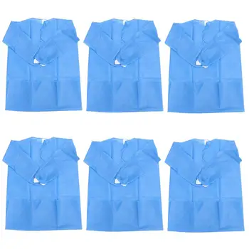 

6pcs Tattoo Clothes Lightweight Non-woven Disposable Apron Work Clothing for Salon