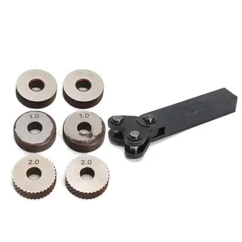 

7pcs/Set Knurling Knurler Tool Diagonal Wheel Linear Knurl 0.5mm 1mm 2mm Pitch