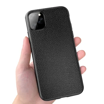 

50pcs Luxury Litchi Texture Pattern Leather Lines Cases For iPhone 11 Pro Max XS XR X 8 7 6 6S Plus Anti-shock Soft TPU Cover